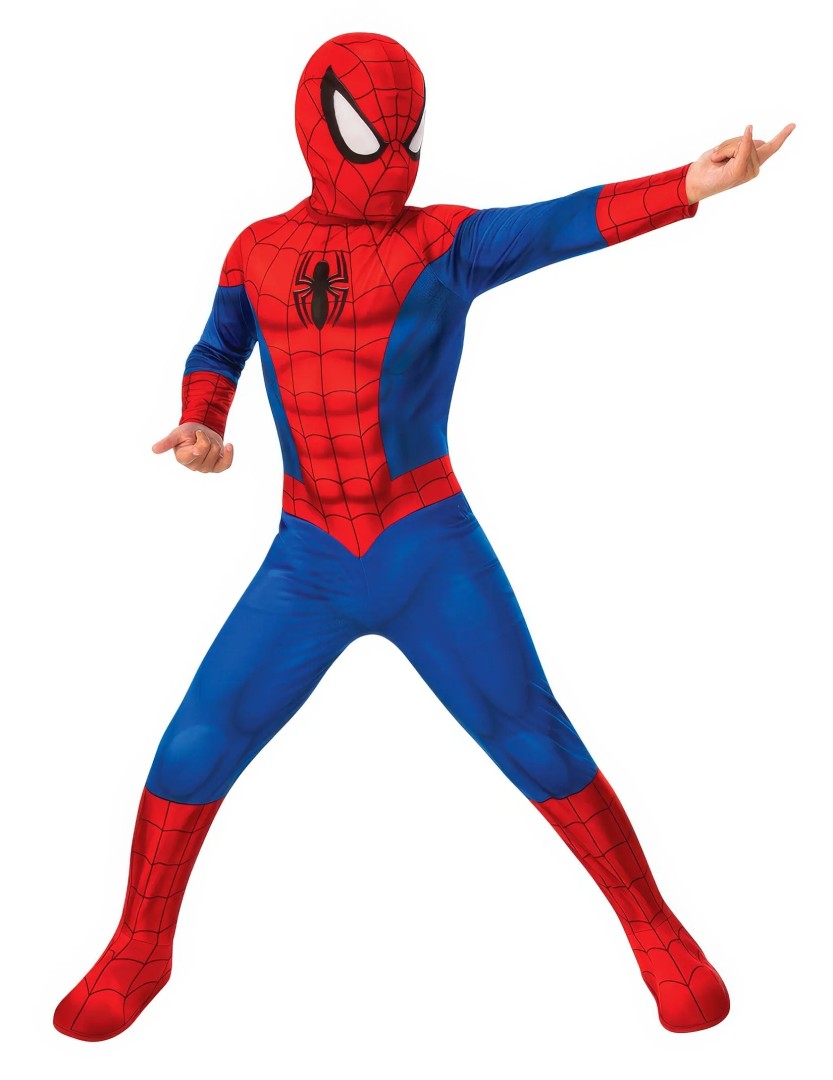 SPIDER-MAN CLASSIC Costume with shoe covers and Mask Large 8 - 10 years