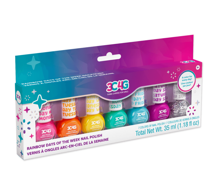 Make it Real 3C4G Rainbow Days of the Week Kids Nail Polish 11years +