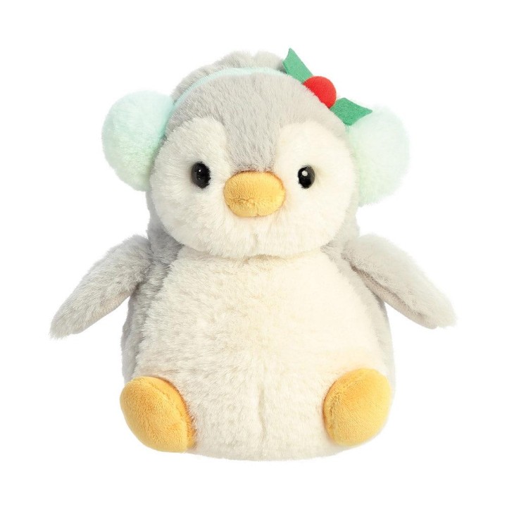 AURORA PomPom Penguin with Earmuffs 18cm Soft Toy 0 - 18 Months