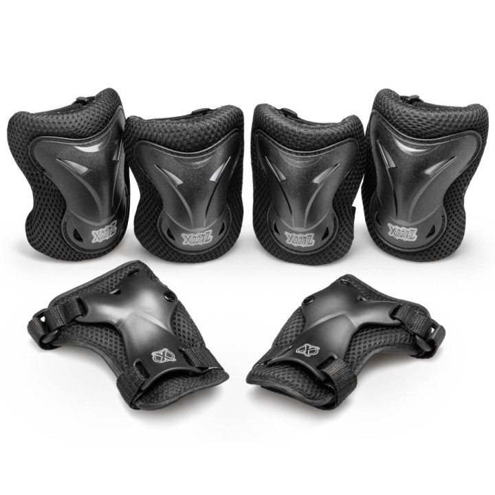 Xootz 6pc Kids Pad Set - Black - L (10-14yrs) 11years +