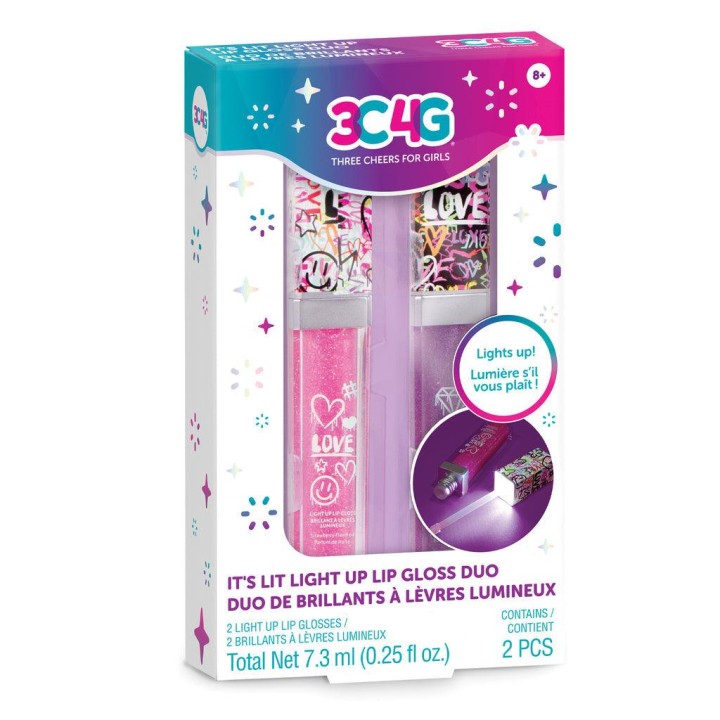 Make it Real 3C4G Graffiti 2pk Light up Lip Gloss 11years +