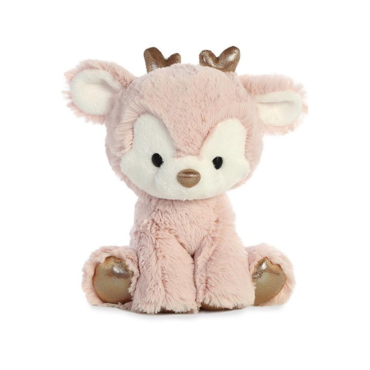 AURORA Glitzy Tots Pink Reindeer 8-inch Soft Toy 0 - 18 Months