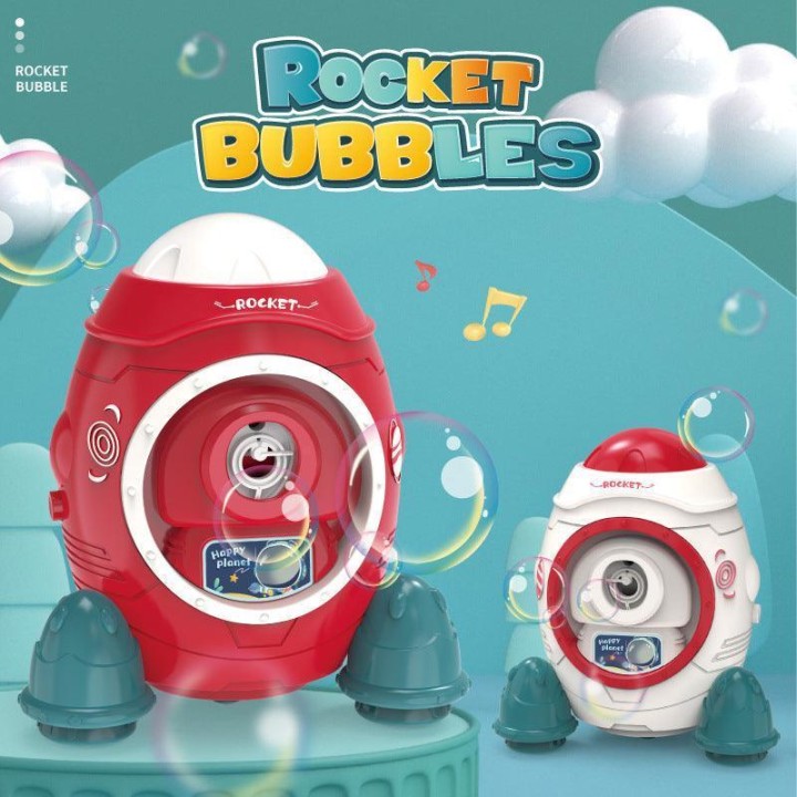 Space Rocket Bubble Machine with Lights and Sounds 3years +