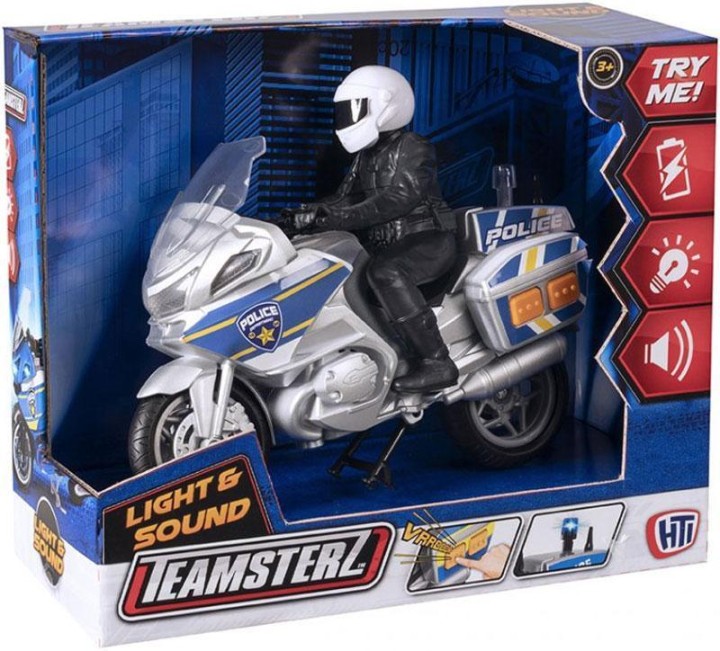 Teamsterz Light & Sound Police Motorbike with Figure 3years +