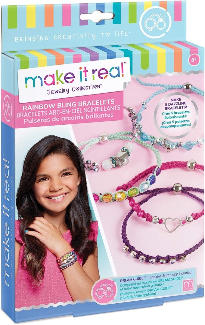 Make it Real Arts and Crafts Rainbow Jewellery Bracelet Making Kit 8years +