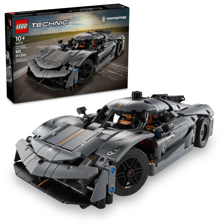 LEGO TECHNIC 42173 Koenigsegg Jesko Absolut Grey Hypercar 11years +