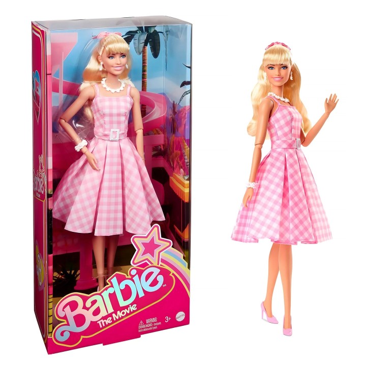 BARBIE Movie Pink Gingham Dress Doll 3years +