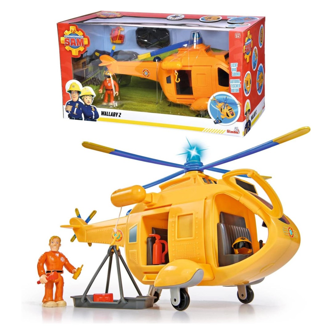 Fireman Sam Large Helicopter Wallaby II with Action Figure 3years +