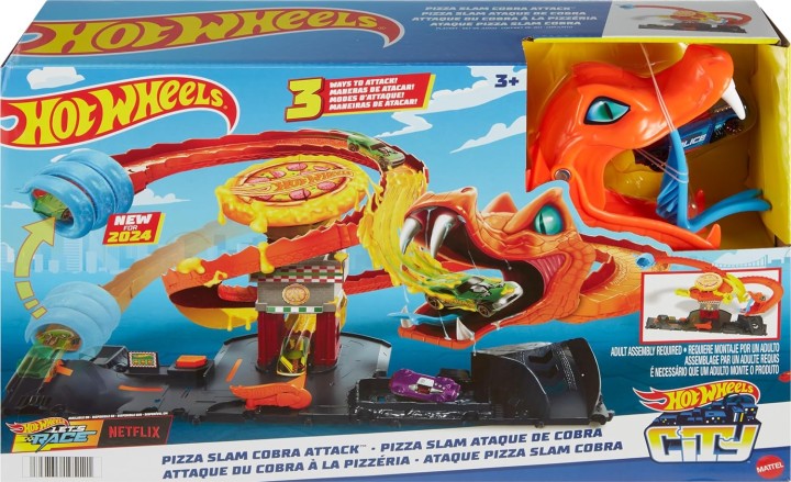Hot Wheels City Pizza Slam Cobra Attack Track Set