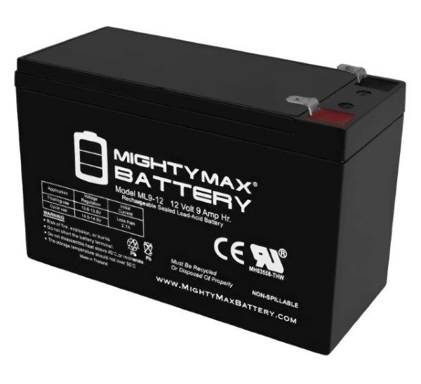 MIGHTY MAX 12V 9AH Sealed Lead Acid Battery