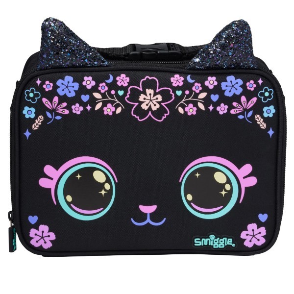 Smiggle Eclipse Oblong Attach Lunchbox - Black Mix