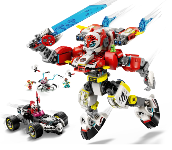 LEGO DREAMZZZ 71497 Cooper's Tiger Mech & Zero's Hot Rod Car