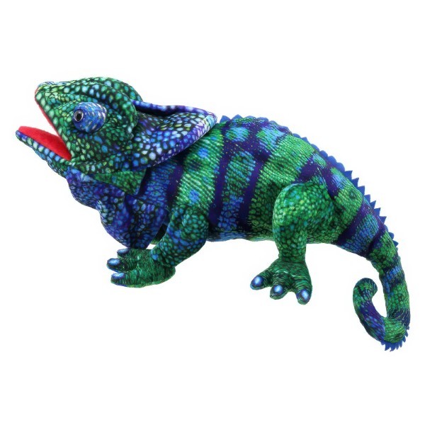 The Puppet Company - Large Creatures - Chameleon Hand Puppet (Blue-Green)