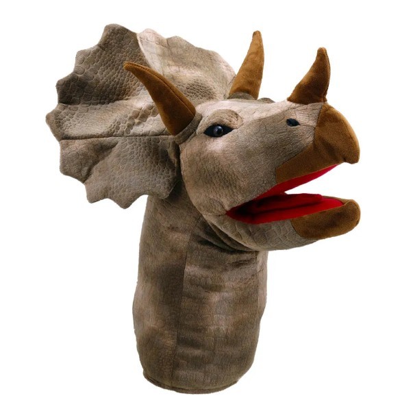 The Puppet Company - Large Dino Heads - Triceratops Hand Puppet