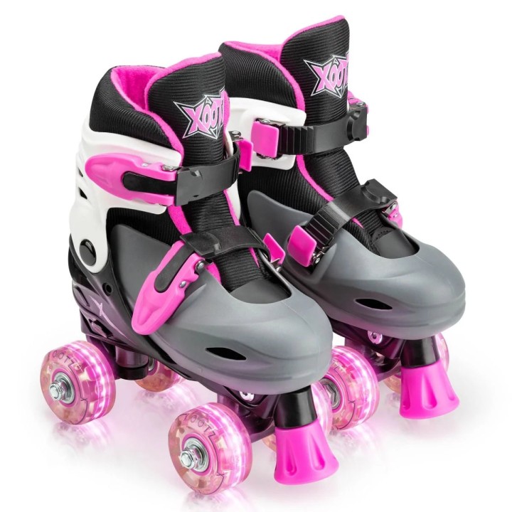 Xootz LED Quad Roller Skates - Pink - Size 3years +