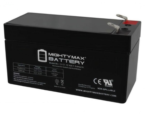 MIGHTY MAX 12V 1.3 AH Premium Sealed Lead Acid Battery