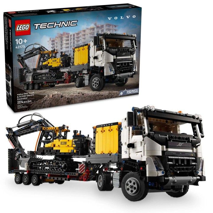 LEGO TECHNIC 42175 Volvo FMX Truck & EC230 Electric Excavator 11years +