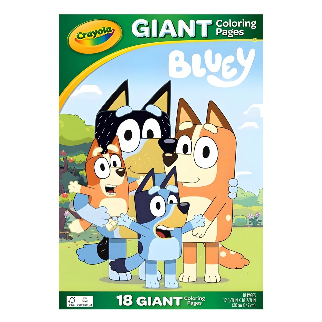 Crayola Bluey Giant Colouring Pages 3years +