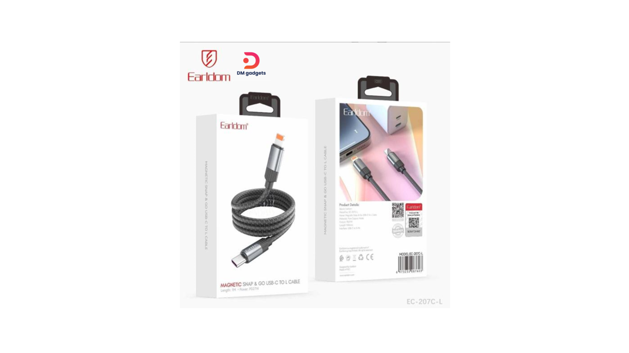 353A4#Earldom®EC-207C-L USB-C to Lightning Charging Cable 27W 1M