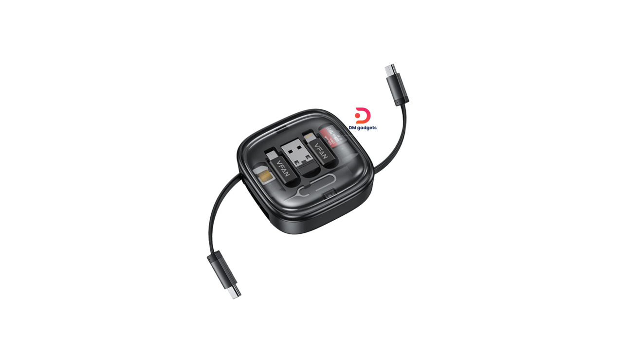 376A#VFAN® X21 Fast Charging Cable with Storage Case 8 in 1-Black
