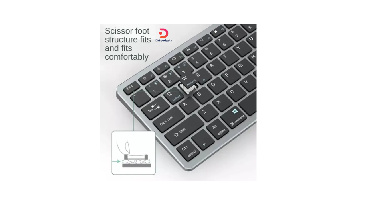 435P#Weibo® WB-8055 Wireless Bluetooth Keyboard English US Gray