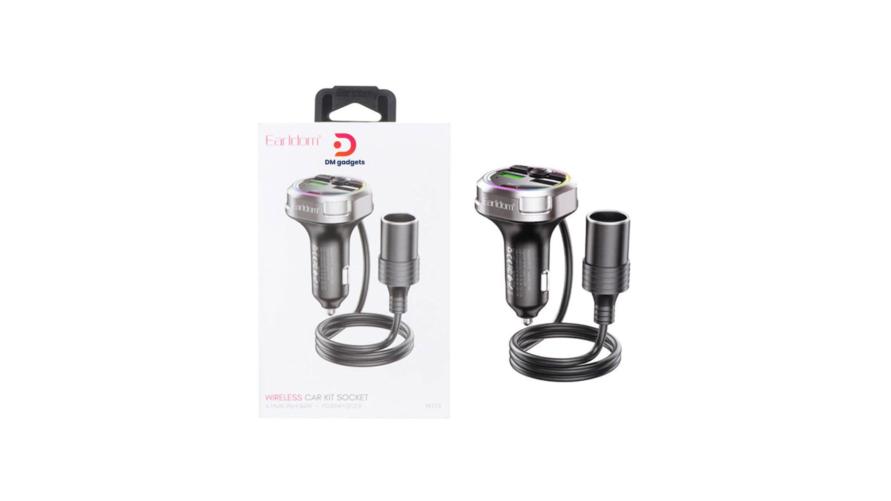 355A#Earldom® ET-M113 30W Bluetooth Cigarette Lighter Charger and FM Player