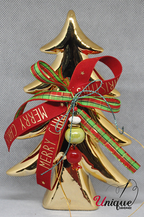 Christmas Lucky Charm Gold Ceramic Tree