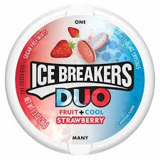 ICE BREAKERS DUO FRUIT COOL STRWBERRY SUGARFREE MINTS