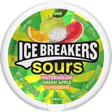 ICE BREAKERS SOUR WATERMELON GREEN APPLE TANGERINE SUGARFREE MINTS