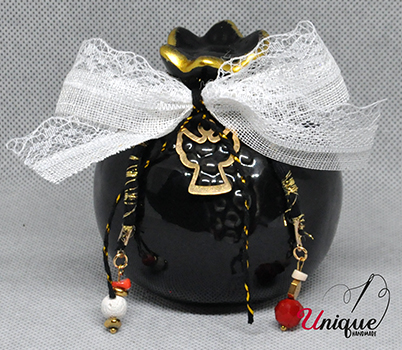 Christmas Lucky Charm Black Ceramic Pomegranate