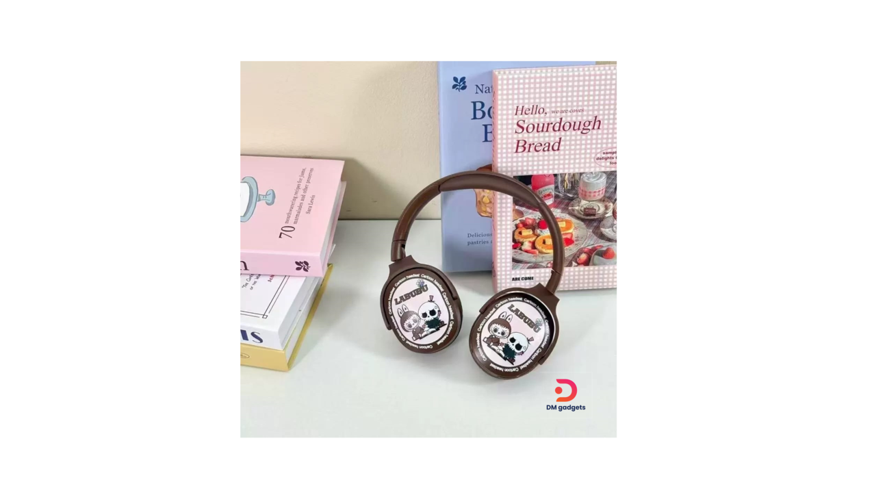 515H#KT-300A®LABUBU Bluetooth Wireless Gaming Earphone Headset with HiFi Stereo Sound and Cute Aesthetic Design