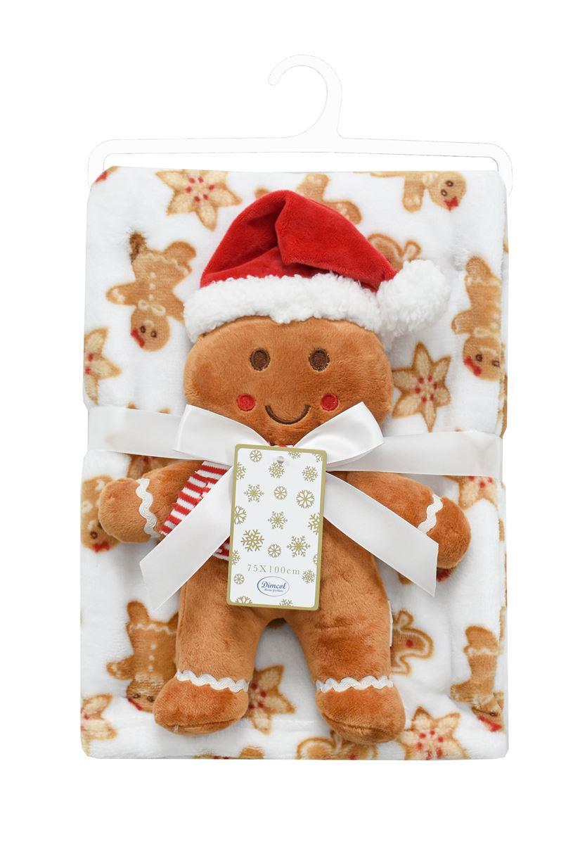 Christmas  gift . Fleece blanket (75x100cm) + Plush toy ( 30cm). 2 part set