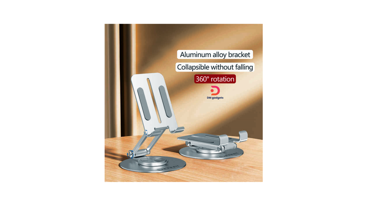 120A#Earldom®ET-EH283 360° Rotating Aluminum Alloy Foldable Desktop Phone+ Tablet Stand