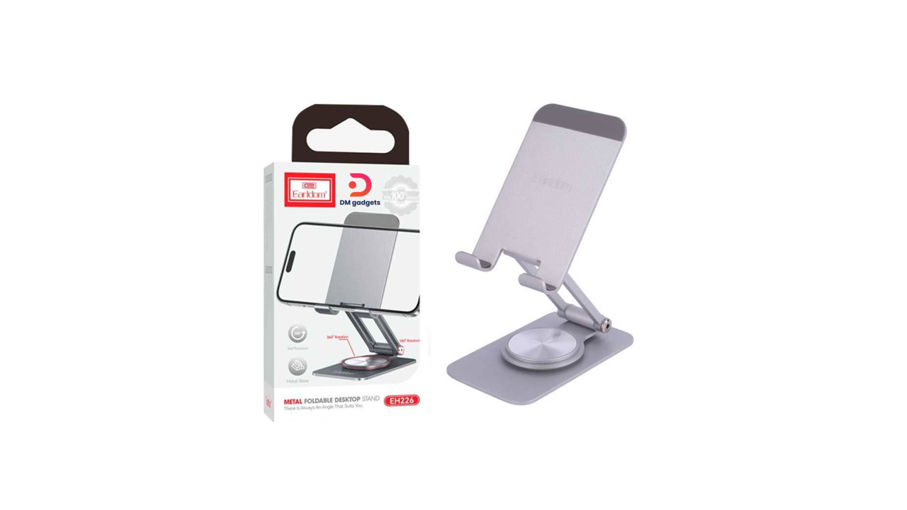 120B#Earldom®ET-EH226 360° Rotating Aluminum Alloy Foldable Desktop Phone+ Tablet Stand