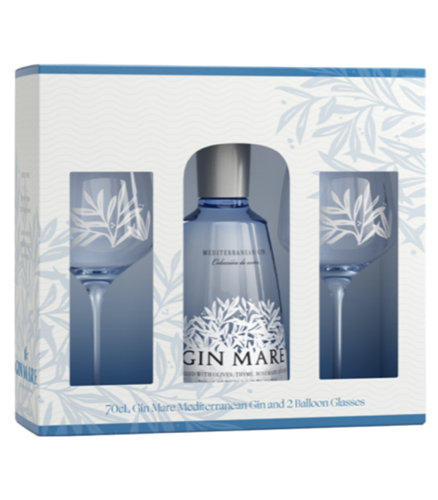 Gin Mare  Mediterranean Gin + 2 Balloon Glasses 70cl