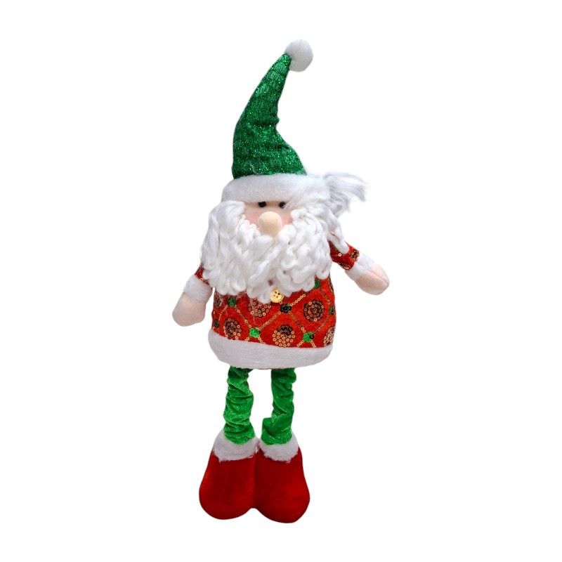 Christmas plush doll Santa Claus with folding legs