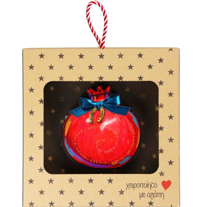 Γούρι επιτραπέζιο 18εκ. – Ρόδι με φιόγκο-Πέταλο