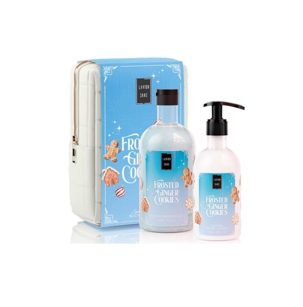 Lavish Care Promo 2025 Frosted Ginger Cookies Bath & Shower Gel, 500ml & Glitter Body Lotion, 300ml & Νεσεσέρ