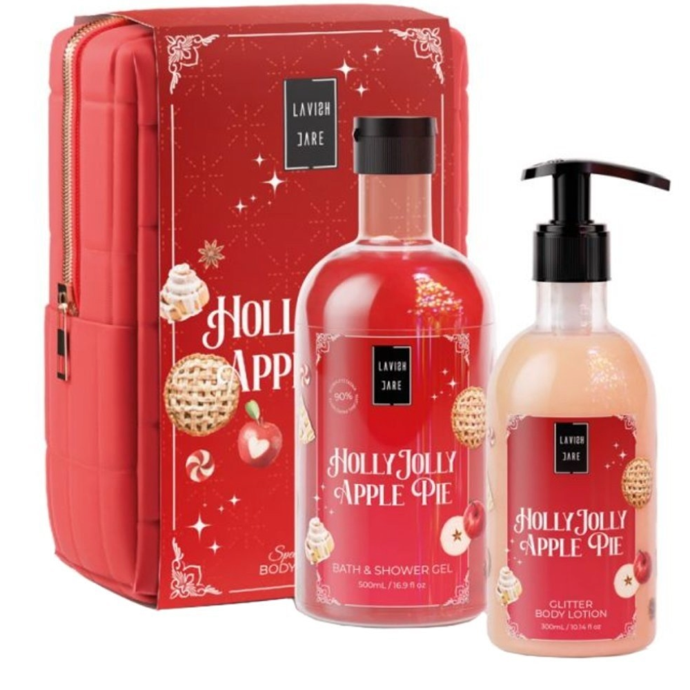 Lavish Care Holly Jolly Apple Pie Σετ Περιποίησης για Ενυδάτωση & Καθαρισμό Σώματος 3τμχ