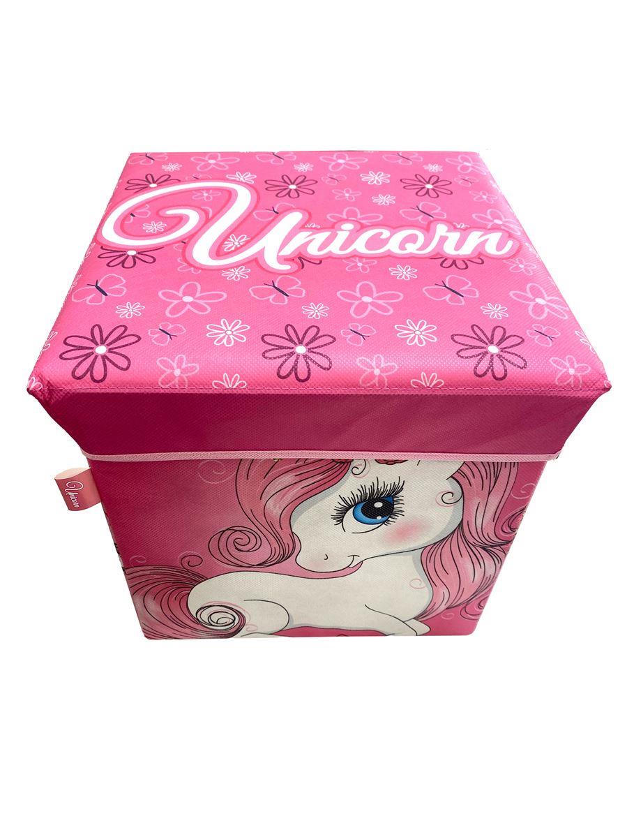 Disney Home Unicorn Multifunctional Storage Pouf for sitting   30X30X30 cm.