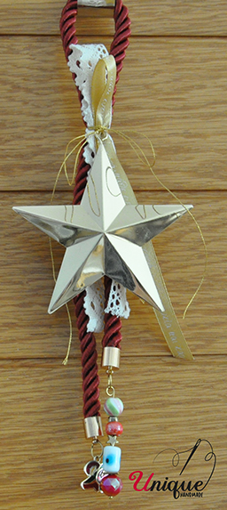 Christmas Lucky Charms Red Gold Metal Star