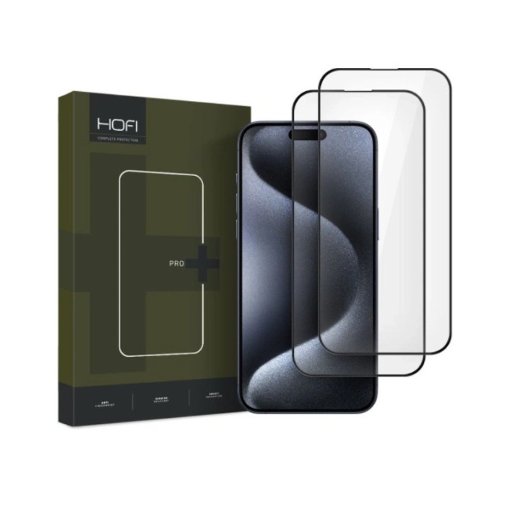 Hofi Glass Pro+ Apple iPhone 16 Black [2 Pack]