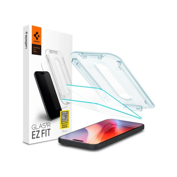 Spigen GLAS.tR ez Fit Apple iPhone 16 Pro / 17 / 17 Pro (2 Pack)