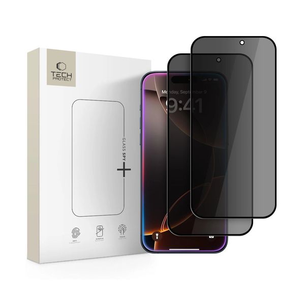 Tech-Protect Glass Spy+ Apple iPhone 16 Pro / 17 / 17 Pro Privacy (2 Pack)
