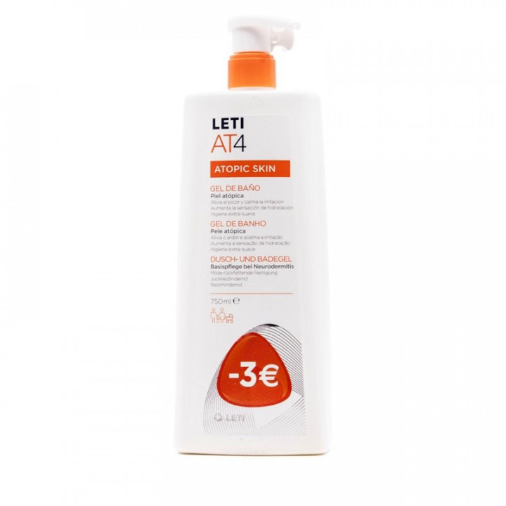 Leti At4 Skin Lipid Repair, Bath Gel, 750ml