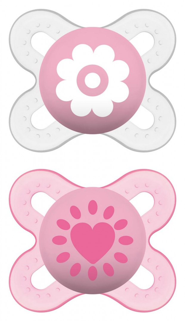 Mam Start Pink Silicone, Soother, 2 x 0-2m