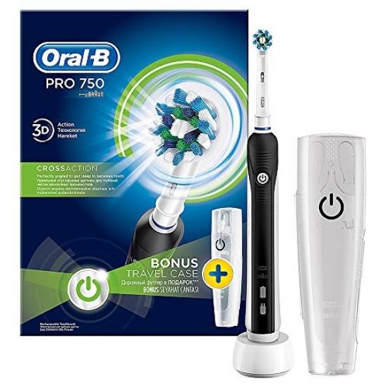 Oral B Pro 750 3D Cross Action Black Edition, Electric T/brush D16.513.UX