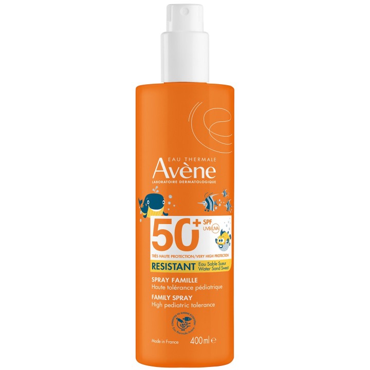 Avene Spf50+ Face & Body Resistant Adults & Kids, Sun Spray, 400ml x 2years+