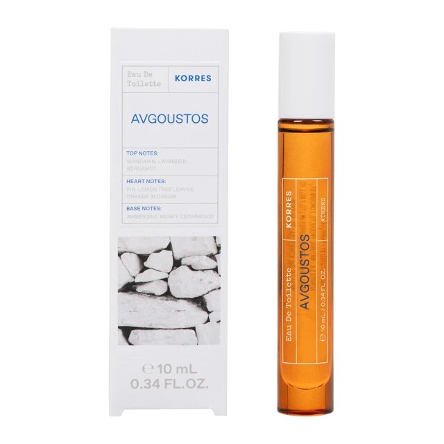 Korres Avgoustos Eau De Toilette, Roll - On, 10ml
