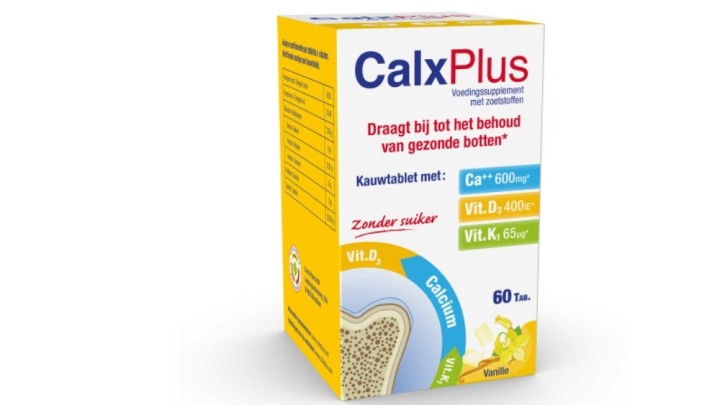 Calx Plus Calcium + Vitamin D3 + Vitamin K1 Vanilia, Chewable Tablets, 60 x 600mg+400iu+65mcg